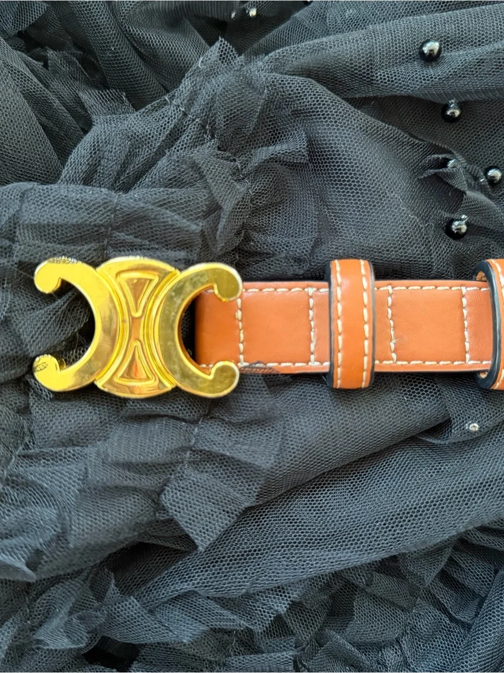 Brown leather belt